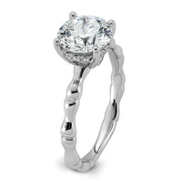 14kw 2 1/8ct Cert Round Center Lab Grown Diamond VS+ F+ Comp Ring