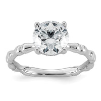 14kw 2 1/8ct Cert Round Center Lab Grown Diamond VS+ F+ Comp Ring