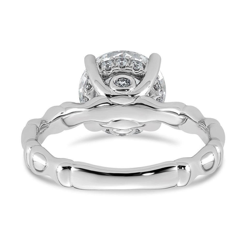 14kw 3 1/5ct Cert Round Center Lab Grown Diamond VS+ F+ Comp Ring