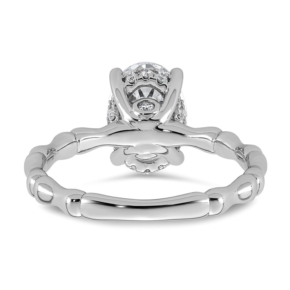 14kw 2 1/8ct Cert Oval Center Lab Grown Diamond VS+ F+ Comp Ring