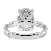 14kw 3 1/5ct Cert Oval Center Lab Grown Diamond VS+ F+ Comp Ring