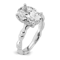14kw 3 1/5ct Cert Oval Center Lab Grown Diamond VS+ F+ Comp Ring