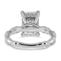 14kw 3 1/5ct Cert Radiant Center Lab Grown Diamond VS+ F+ Comp Ring