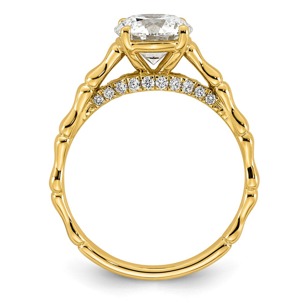 14ky 1 5/8ct Cert Round Center Lab Grown Diamond VS+ F+ Comp Ring