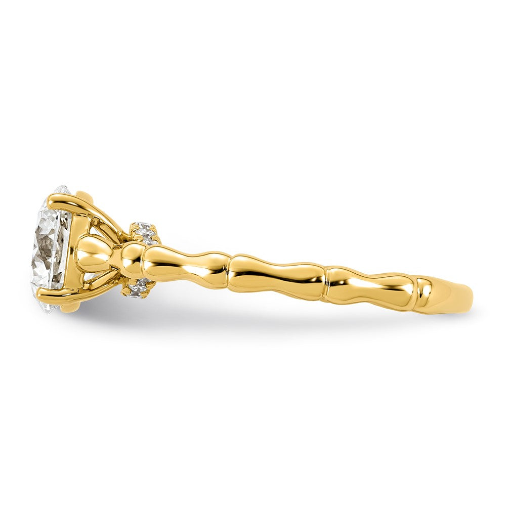 14ky 1 5/8ct Cert Round Center Lab Grown Diamond VS+ F+ Comp Ring