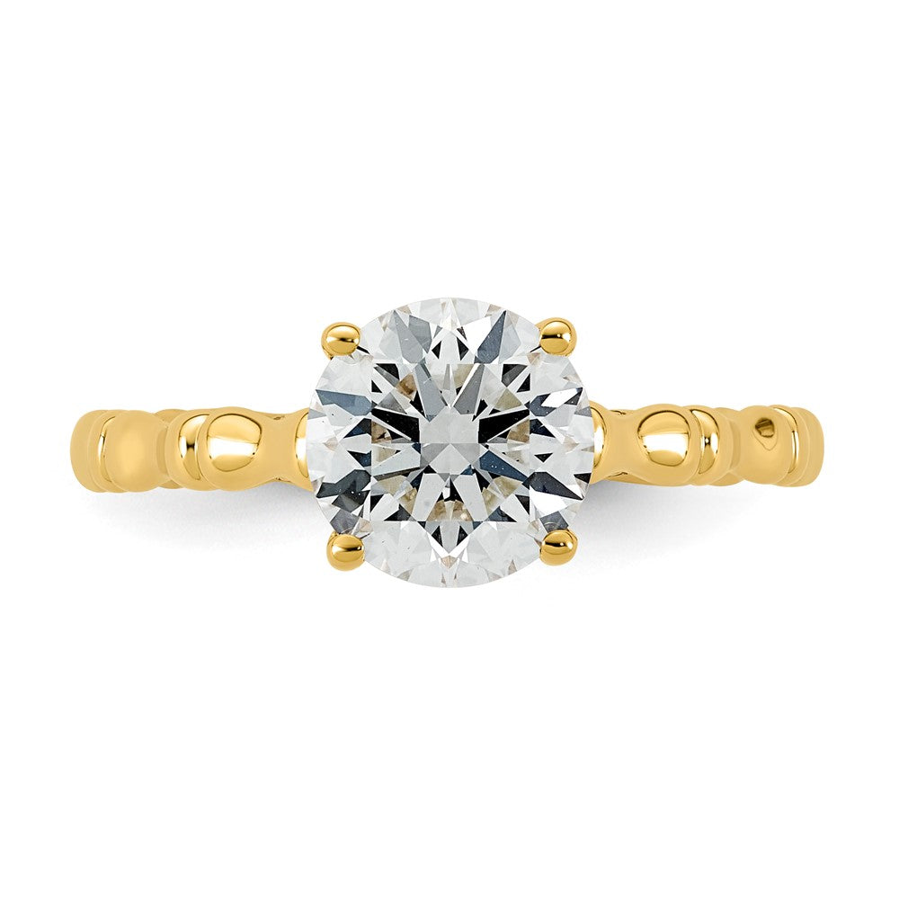14ky 1 5/8ct Cert Round Center Lab Grown Diamond VS+ F+ Comp Ring