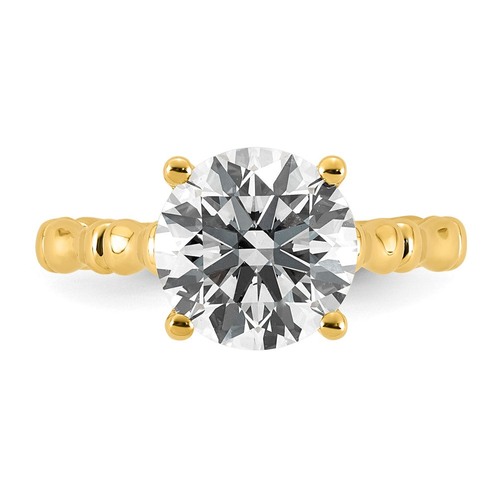 14ky 3 1/6ct Cert Round Center Lab Grown Diamond VS+ F+ Comp Ring