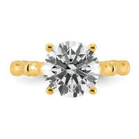 14ky 3 1/6ct Cert Round Center Lab Grown Diamond VS+ F+ Comp Ring