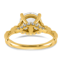 14ky 3 1/6ct Cert Round Center Lab Grown Diamond VS+ F+ Comp Ring