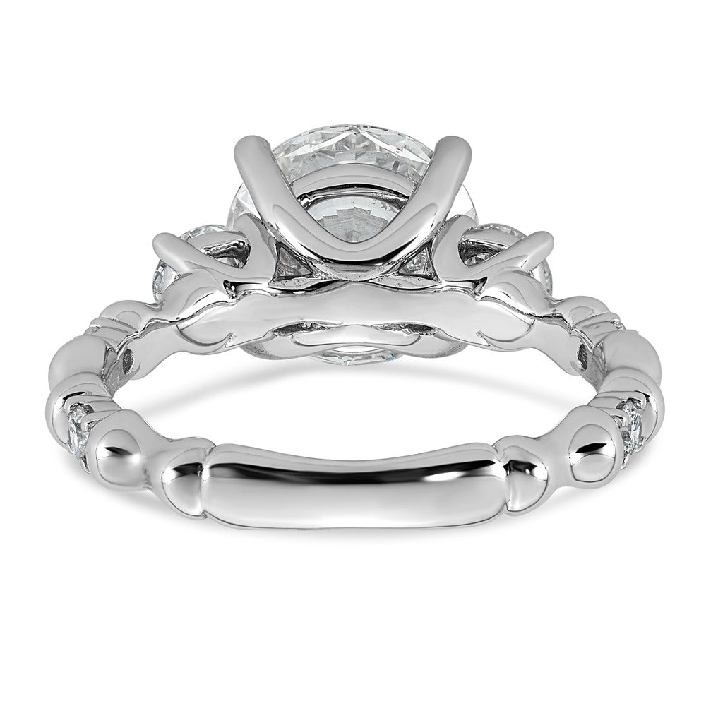14kw 3 5/8ct Cert Round Center Lab Grown Diamond VS+ F+ Comp Ring