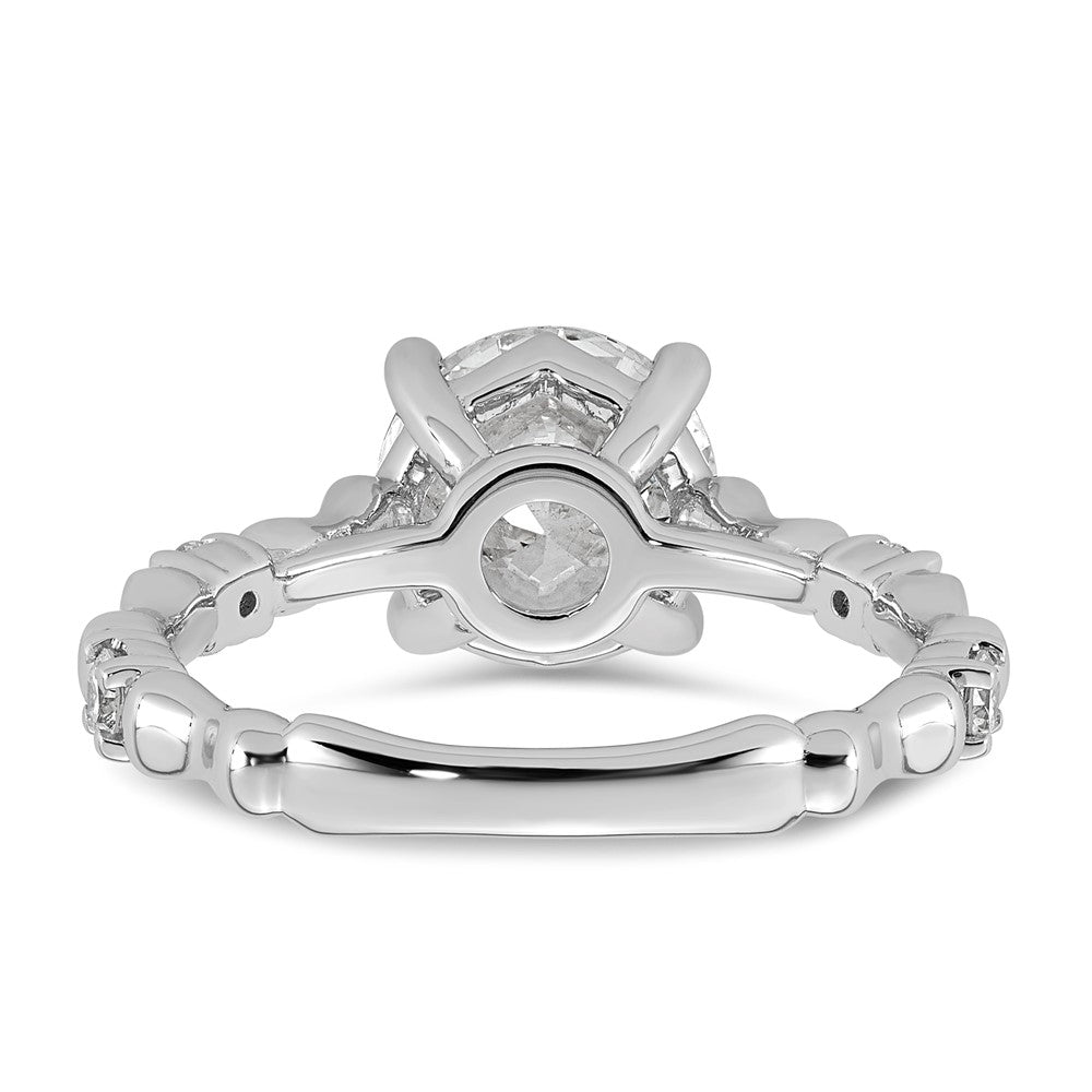 14kw 2 1/6ct Cert Round Center Lab Grown Diamond VS+ F+ Comp Ring