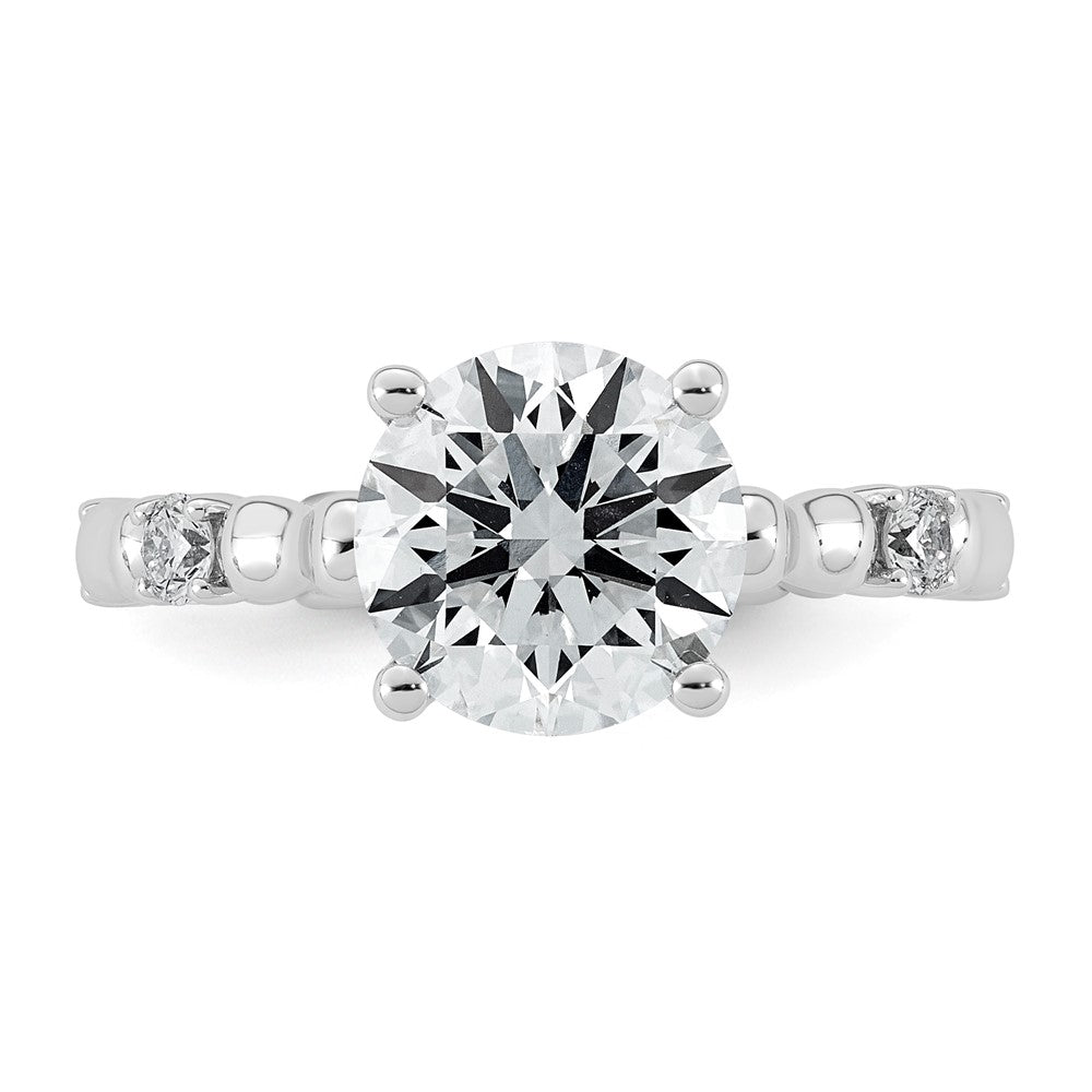14kw 2 3/4ct Cert Round Center Lab Grown Diamond VS+ F+ Comp Ring