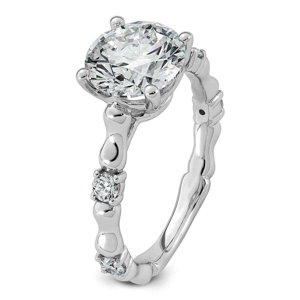 14kw 2 3/4ct Cert Round Center Lab Grown Diamond VS+ F+ Comp Ring