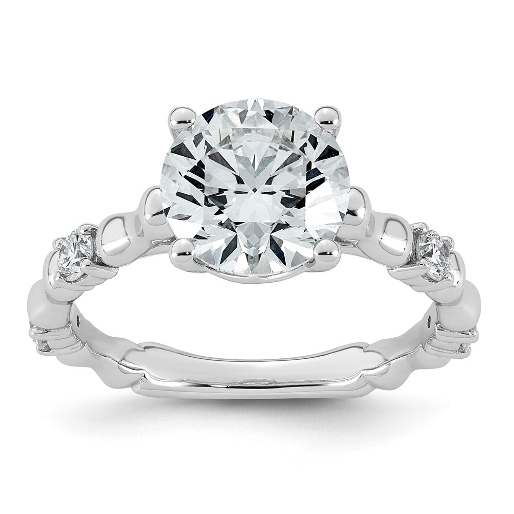 14kw 2 3/4ct Cert Round Center Lab Grown Diamond VS+ F+ Comp Ring