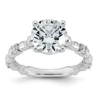 14kw 2 3/4ct Cert Round Center Lab Grown Diamond VS+ F+ Comp Ring