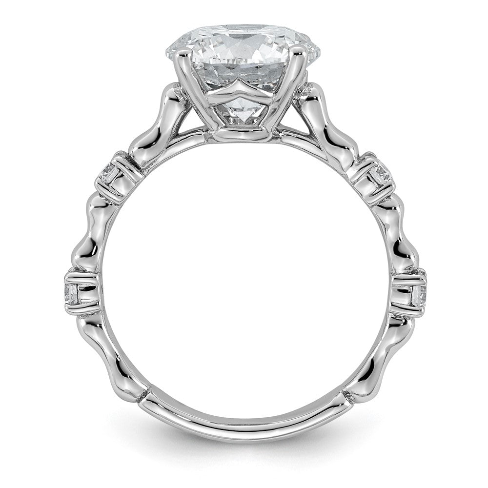 14kw 3 1/4ct Cert Round Center Lab Grown Diamond VS+ F+ Comp Ring