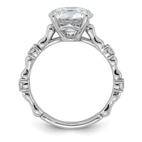 14kw 3 1/4ct Cert Round Center Lab Grown Diamond VS+ F+ Comp Ring
