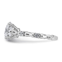 14kw 3 1/4ct Cert Round Center Lab Grown Diamond VS+ F+ Comp Ring