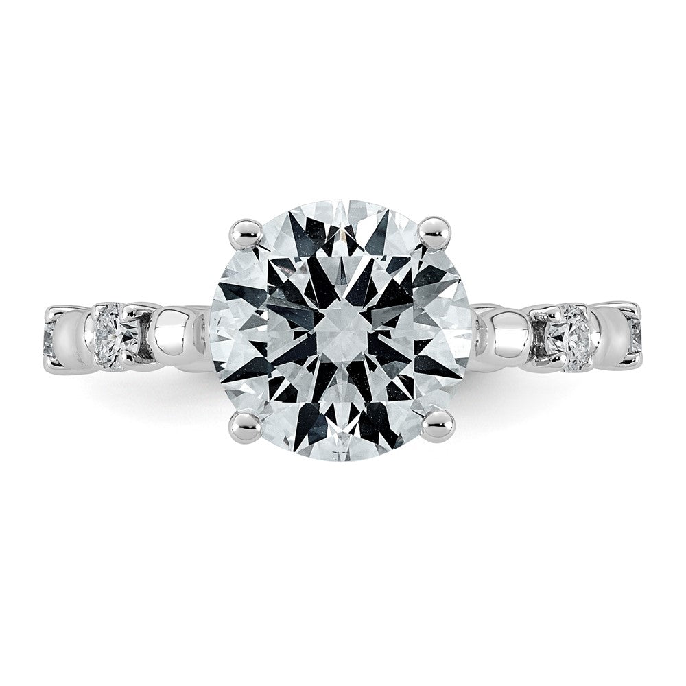 14kw 3 1/4ct Cert Round Center Lab Grown Diamond VS+ F+ Comp Ring