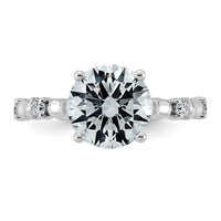 14kw 3 1/4ct Cert Round Center Lab Grown Diamond VS+ F+ Comp Ring