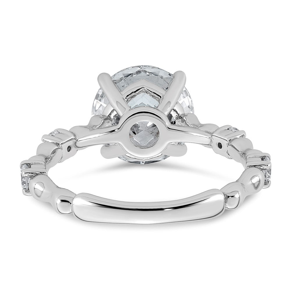 14kw 3 1/4ct Cert Round Center Lab Grown Diamond VS+ F+ Comp Ring