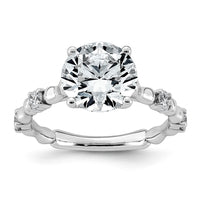 14kw 3 1/4ct Cert Round Center Lab Grown Diamond VS+ F+ Comp Ring