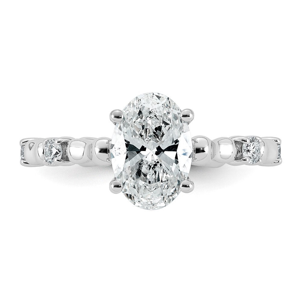14kw 1 5/8ct Cert Oval Center Lab Grown Diamond VS+ F+ Comp Ring