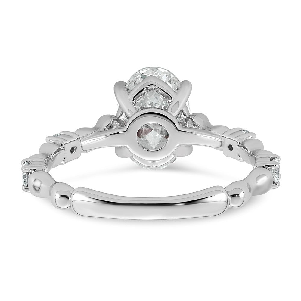 14kw 1 5/8ct Cert Oval Center Lab Grown Diamond VS+ F+ Comp Ring