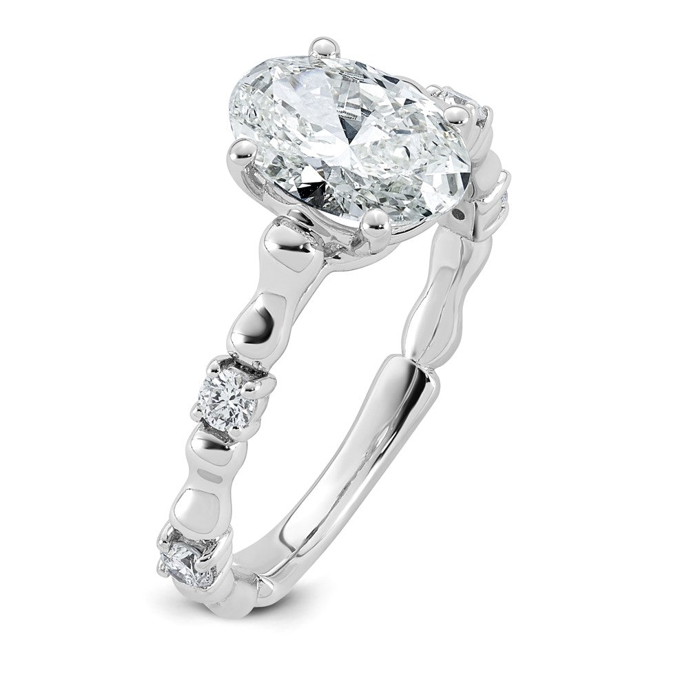 14kw 1 5/8ct Cert Oval Center Lab Grown Diamond VS+ F+ Comp Ring