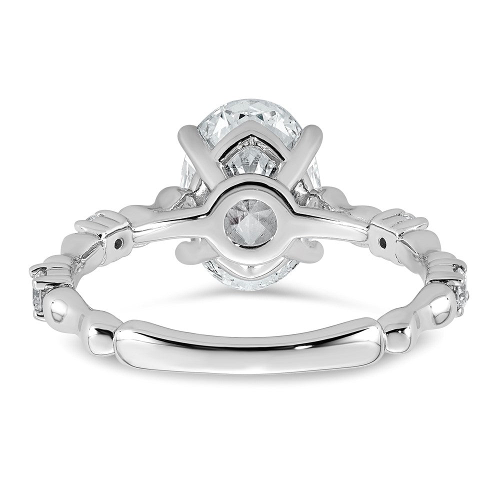 14kw 2 1/6ct Certified Oval Center Lab Grown Diamond VS+ F+ Comp Ring