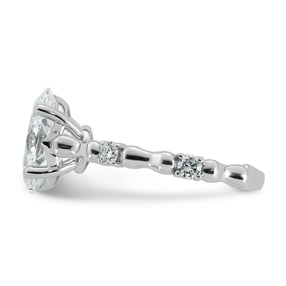 14kw 2 3/4ct Certified Oval Center Lab Grown Diamond VS+ F+ Comp Ring