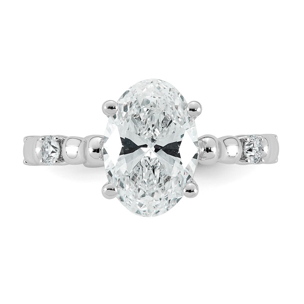 14kw 2 3/4ct Certified Oval Center Lab Grown Diamond VS+ F+ Comp Ring