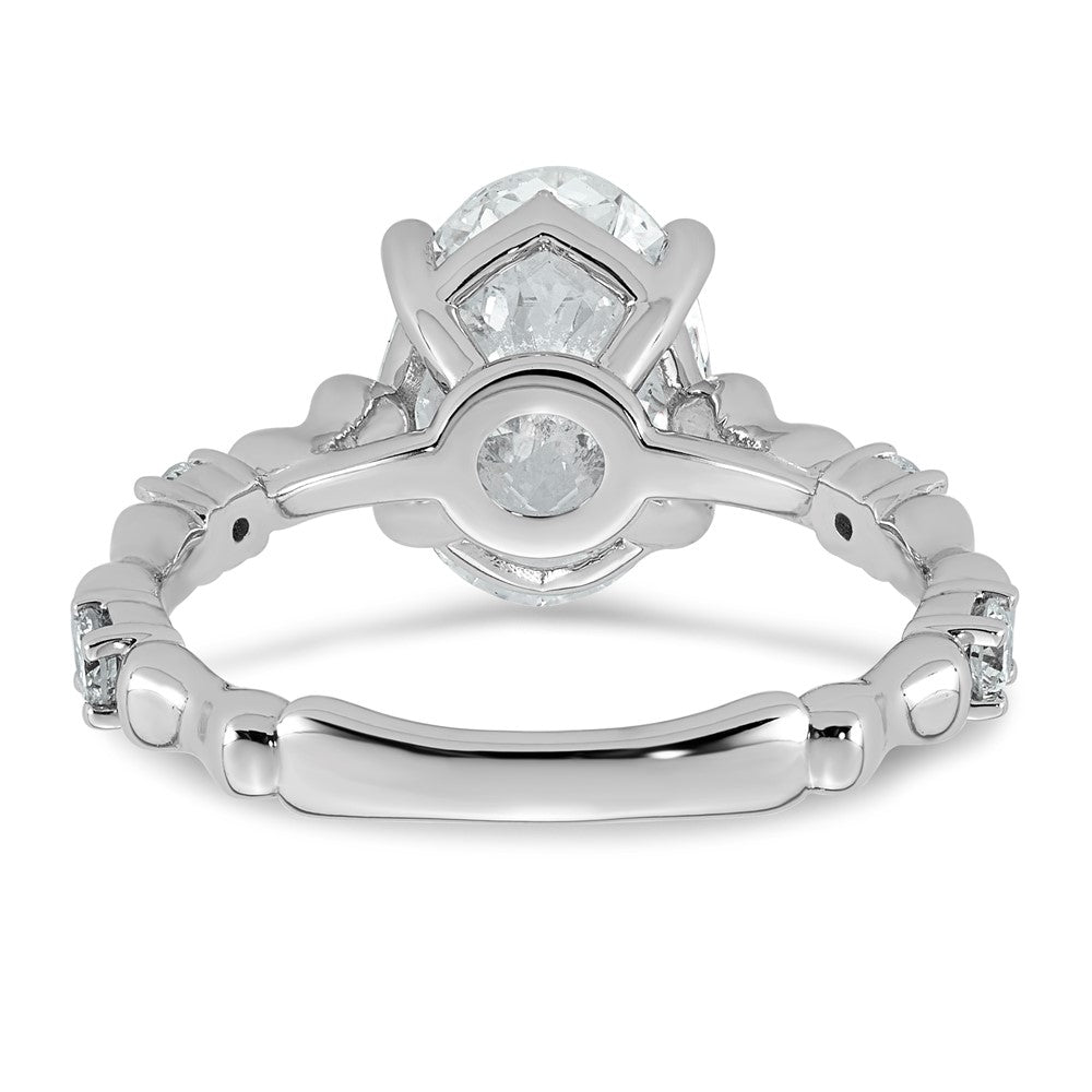 14kw 2 3/4ct Certified Oval Center Lab Grown Diamond VS+ F+ Comp Ring