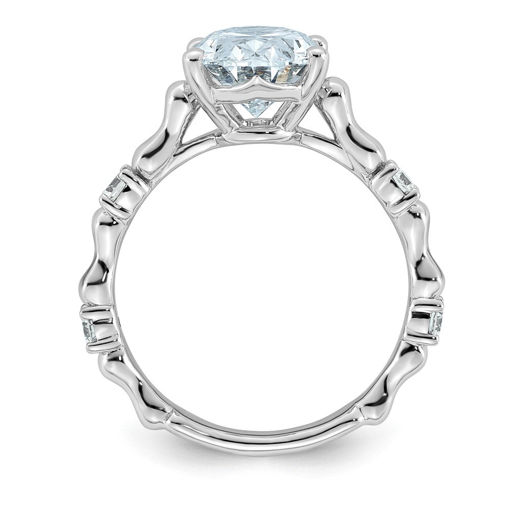 14kw 3 1/4ct Certified Oval Center Lab Grown Diamond VS+ F+ Comp Ring