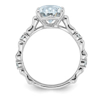 14kw 3 1/4ct Certified Oval Center Lab Grown Diamond VS+ F+ Comp Ring