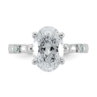 14kw 3 1/4ct Certified Oval Center Lab Grown Diamond VS+ F+ Comp Ring