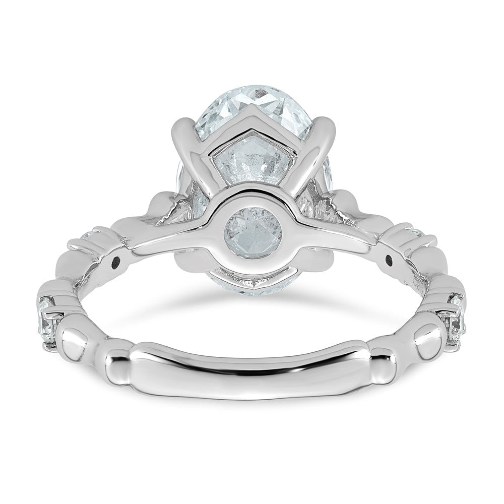 14kw 3 1/4ct Certified Oval Center Lab Grown Diamond VS+ F+ Comp Ring