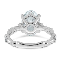 14kw 3 1/4ct Certified Oval Center Lab Grown Diamond VS+ F+ Comp Ring