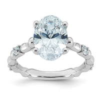 14kw 3 1/4ct Certified Oval Center Lab Grown Diamond VS+ F+ Comp Ring