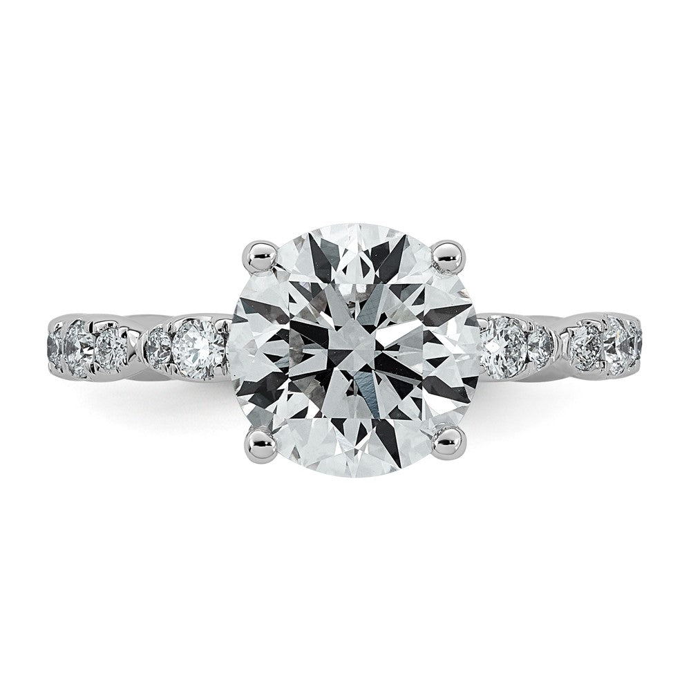 14kw 3ct Certified Round Center Lab Grown Diamond VS+ F+ Comp Ring