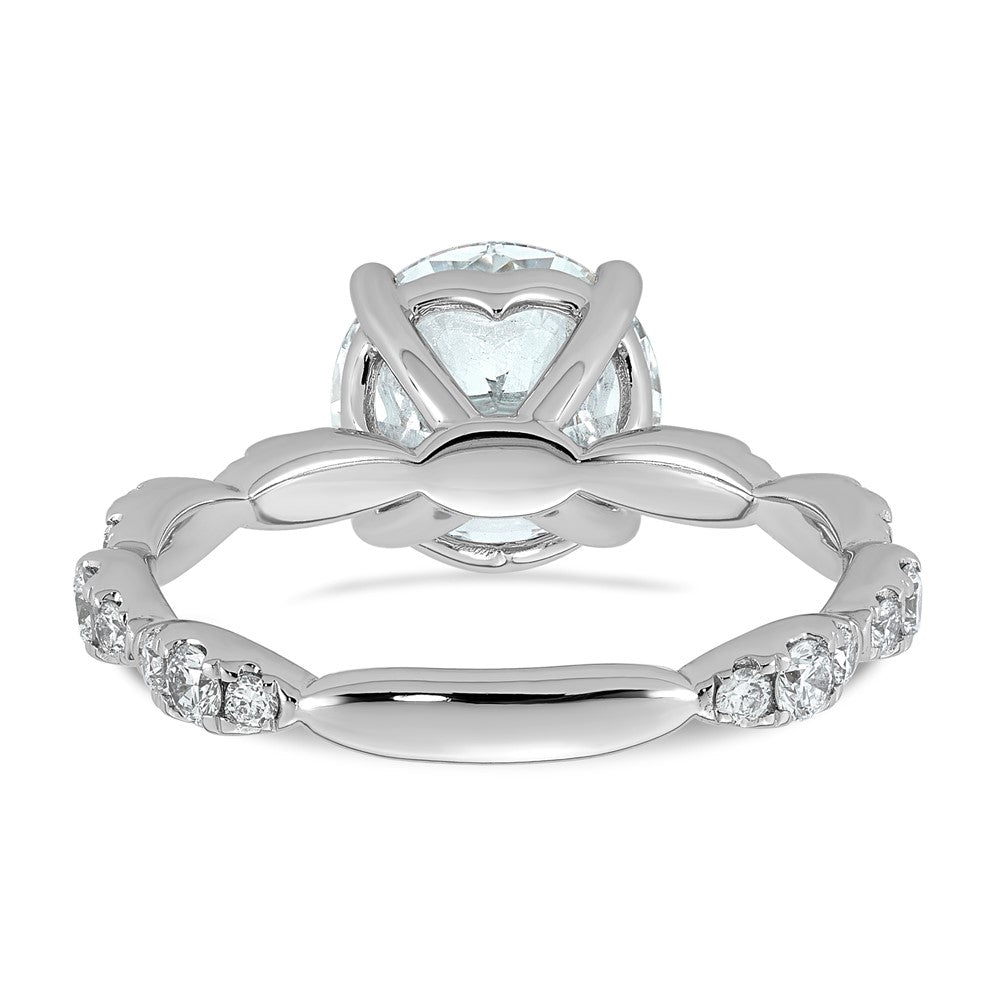 14kw 3ct Certified Round Center Lab Grown Diamond VS+ F+ Comp Ring