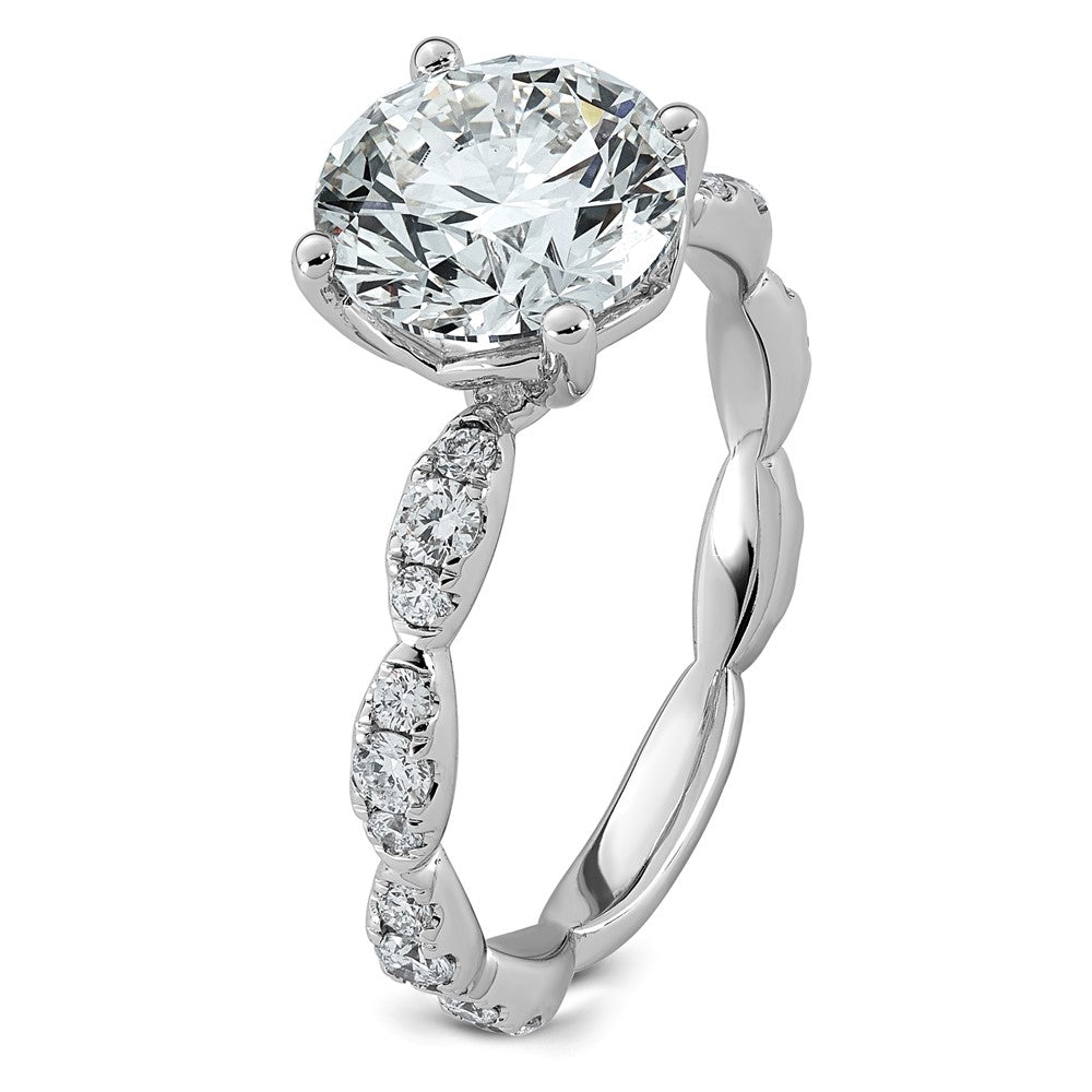 14kw 3ct Certified Round Center Lab Grown Diamond VS+ F+ Comp Ring