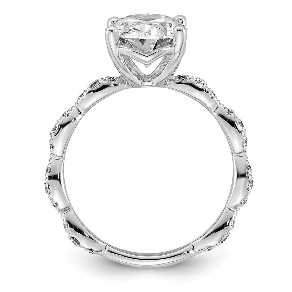 14kw 3 1/2ct Certified Oval Center Lab Grown Diamond VS+ F+ Comp Ring