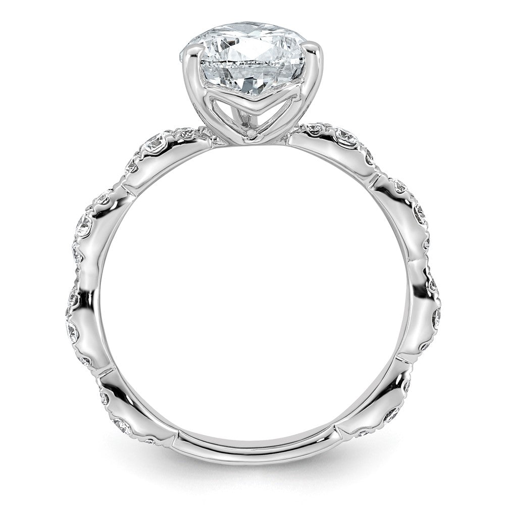 14kw 3ct Certified Pear Center Lab Grown Diamond VS+ F+ Comp Ring