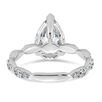 14kw 3ct Certified Pear Center Lab Grown Diamond VS+ F+ Comp Ring