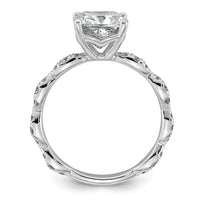 14kw 3ct Certified Cushion Center Lab Grown Diamond VS+ F+ Comp Ring