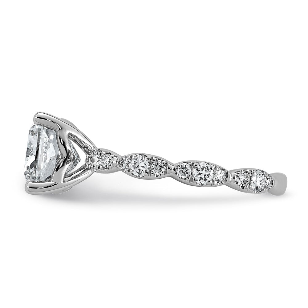 14kw 3ct Certified Cushion Center Lab Grown Diamond VS+ F+ Comp Ring