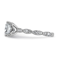 14kw 3ct Certified Cushion Center Lab Grown Diamond VS+ F+ Comp Ring