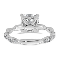 14kw 3ct Certified Cushion Center Lab Grown Diamond VS+ F+ Comp Ring
