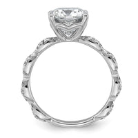 14kw 3 1/2ct Certified Cushion Center Lab Grown Diamond VS+ F+ Comp Ring